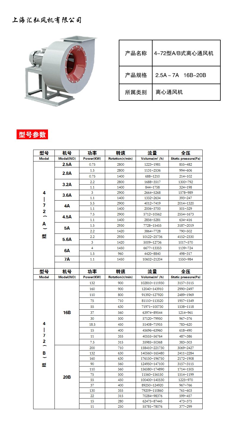 4-72型A B式離心通風機 4-72型A B式離心通風機
